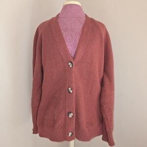 Gap Women's Cotton Knit Long Sleeve Button Cardigan Size XL Gingerbread